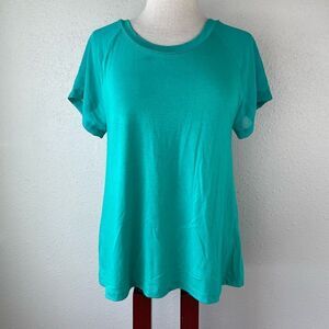 NWT West Kei Blue/Green Short Sleeve Top Size S